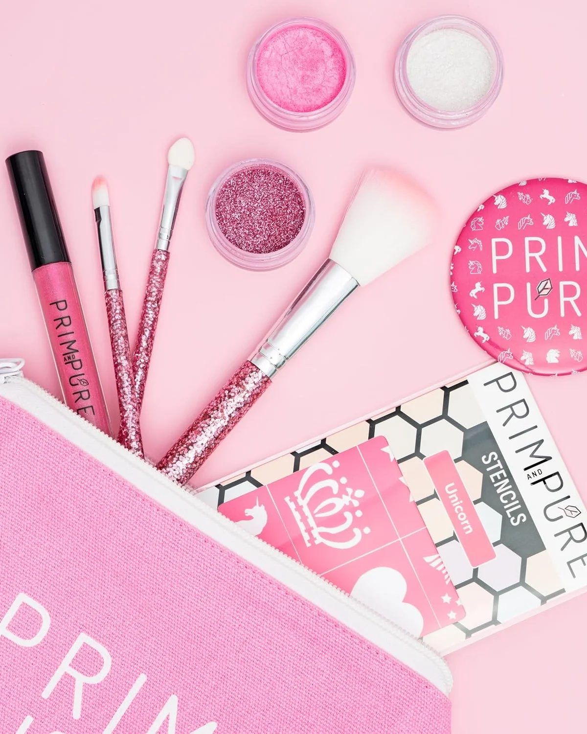 Prim & Pure natural kids mineral play makeup set made with castor oil, shea butter, and mineral pigments.