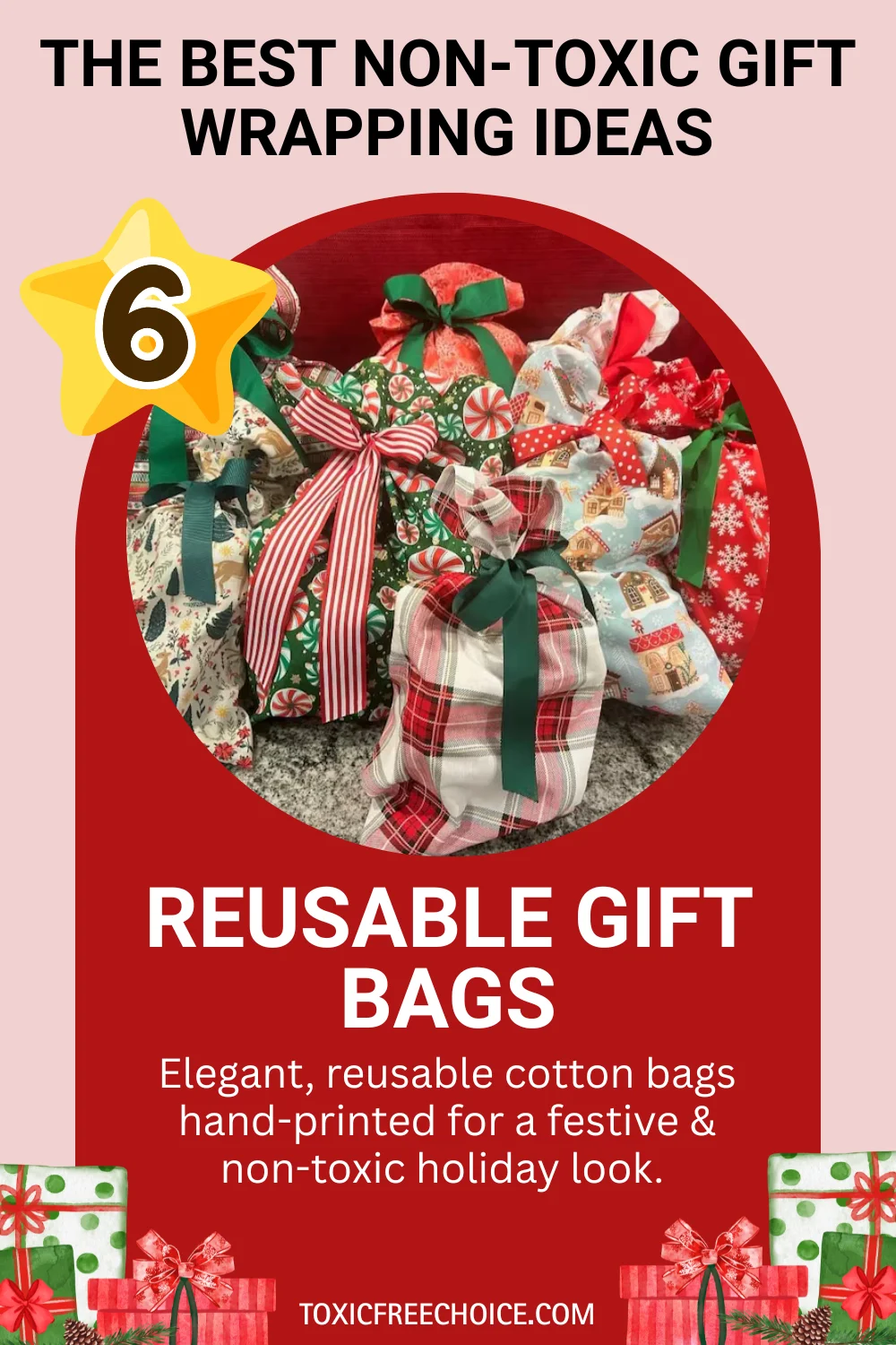 FabRap GOTS certified organic cotton reusable gift bags handmade.