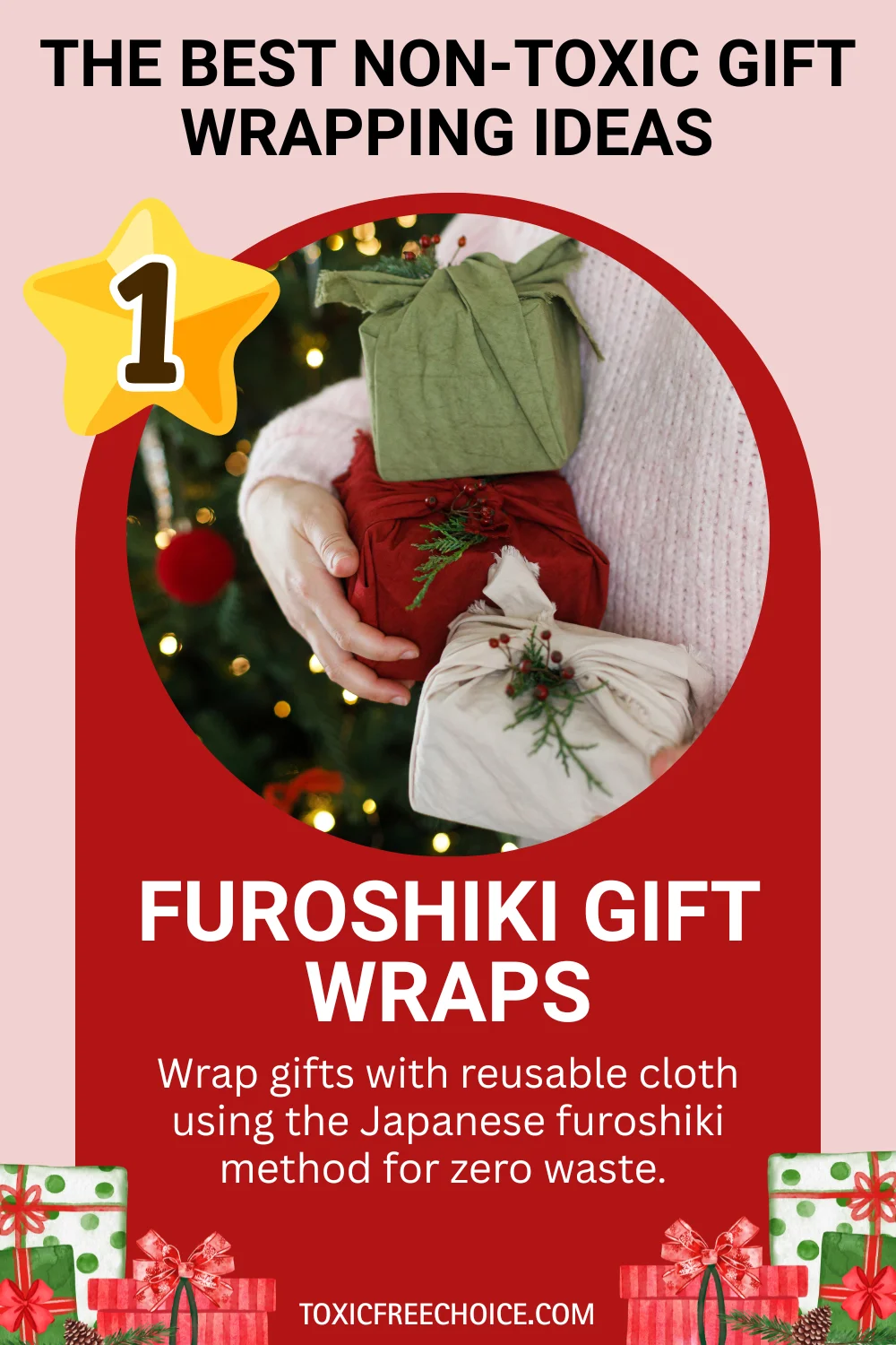 Furoshiki Japanese non-toxic gift wrapping with organic cotton cloth.