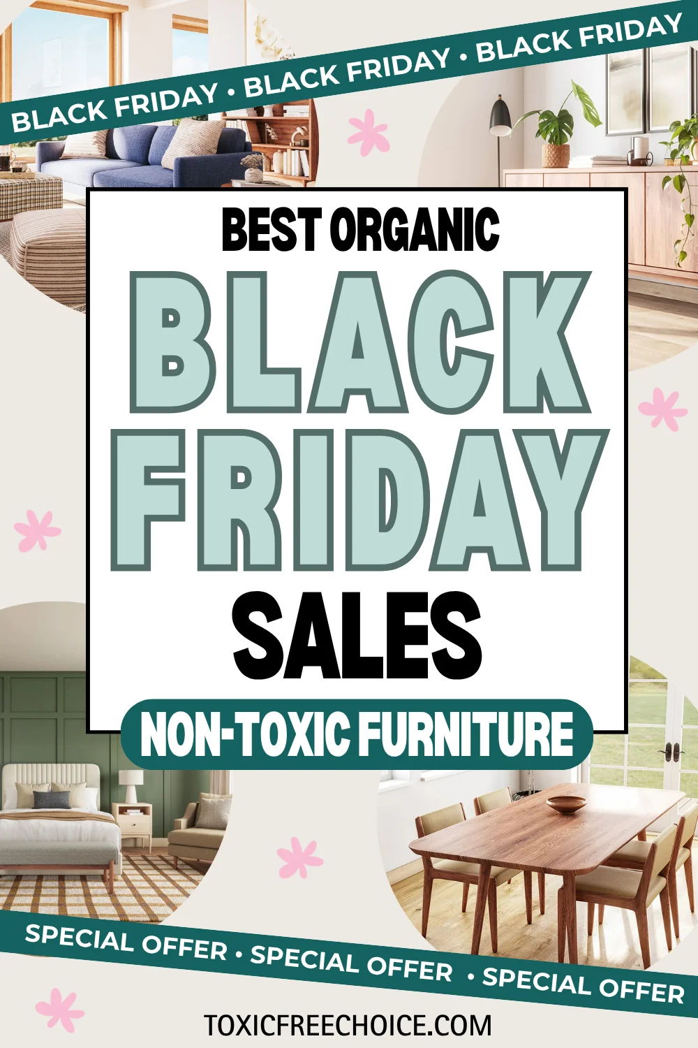 Medley Home handcrafted non-toxic furniture made from solid wood and GOTS-certified fabrics, perfect for creating a toxin-free home this Black Friday.