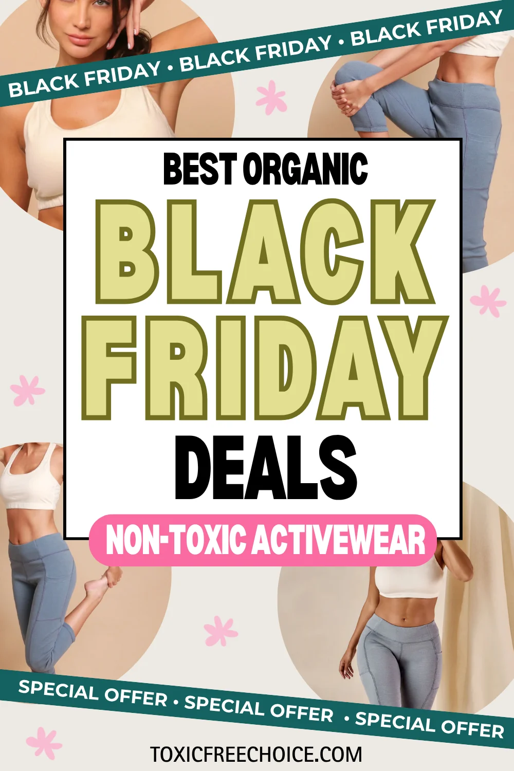 Cottonique 100% organic cotton activewear made without spandex, latex, or dyes, perfect for safer performance wear this Black Friday.