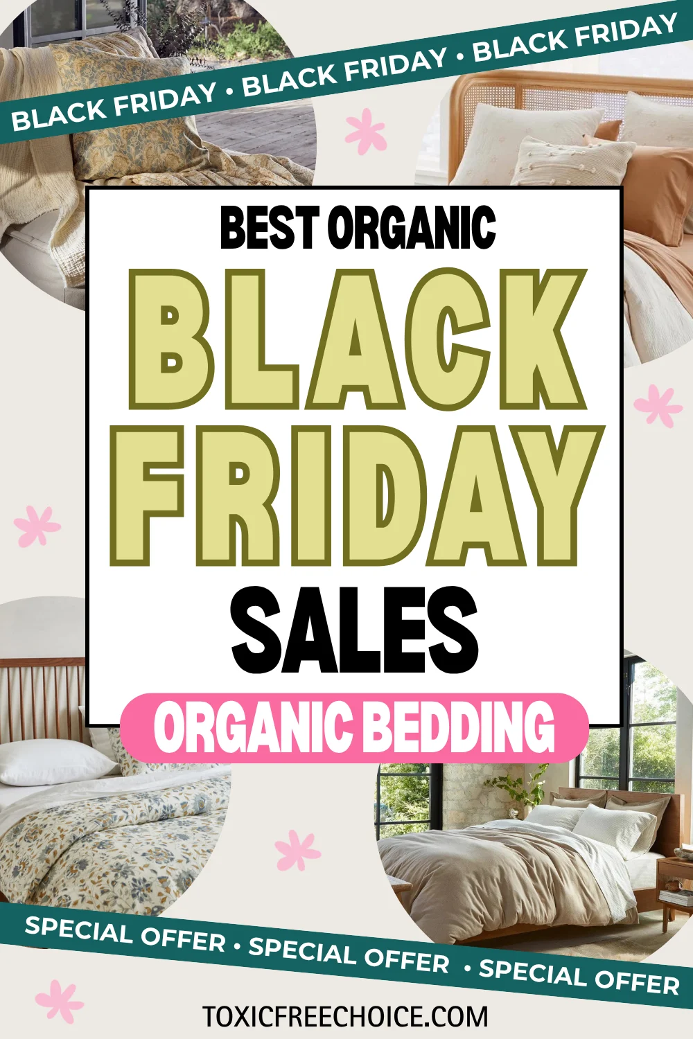 Coyuchi organic cotton bedding made with GOTS-certified fabric and natural dyes, ideal for refreshing your non-toxic bedroom this Black Friday.