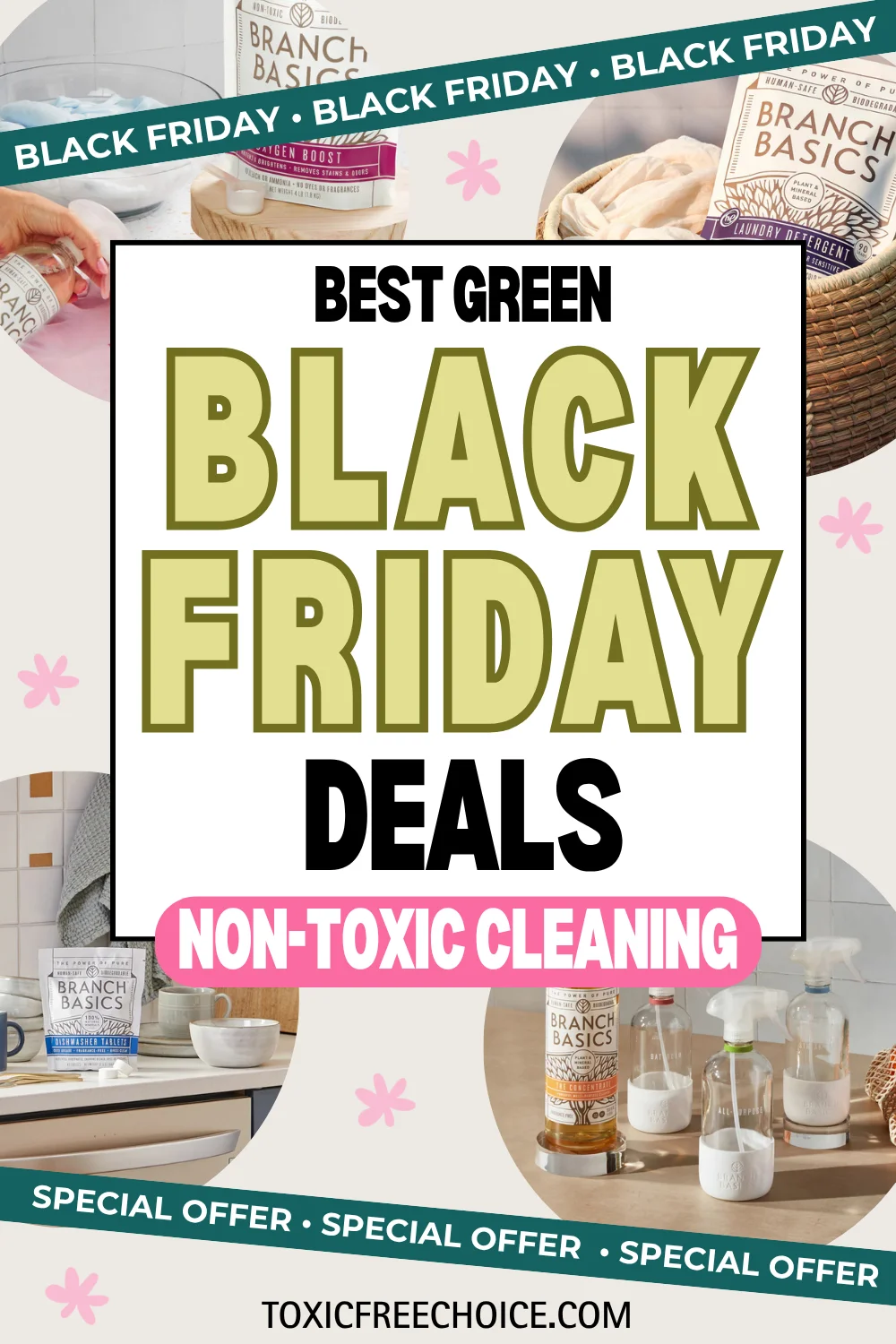 Branch Basics refillable non-toxic cleaning concentrate made with plant-based ingredients, perfect for restocking safe cleaning supplies during Black Friday sales.