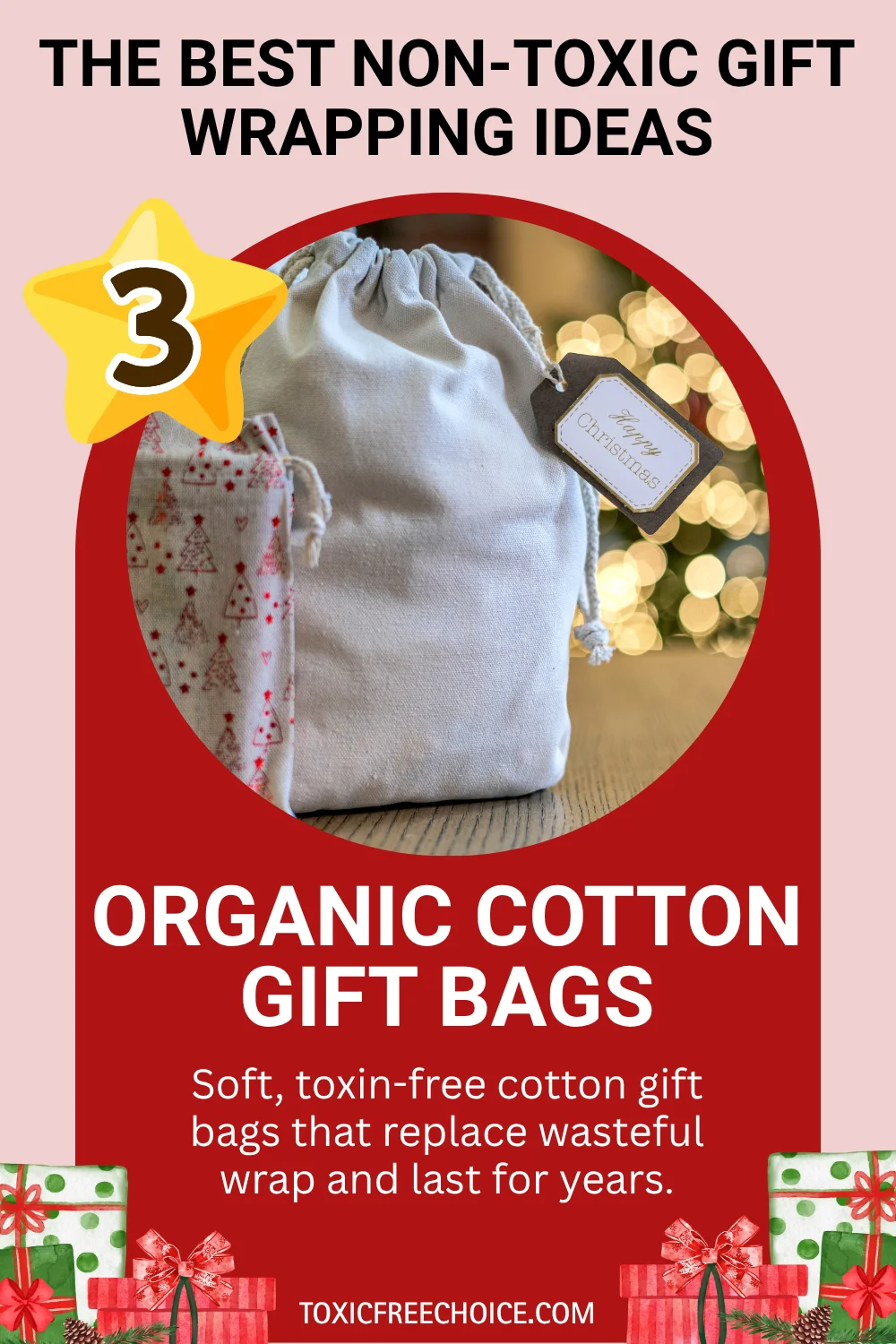 Simple Ecology GOTS organic cotton non-toxic holiday gift bags.
