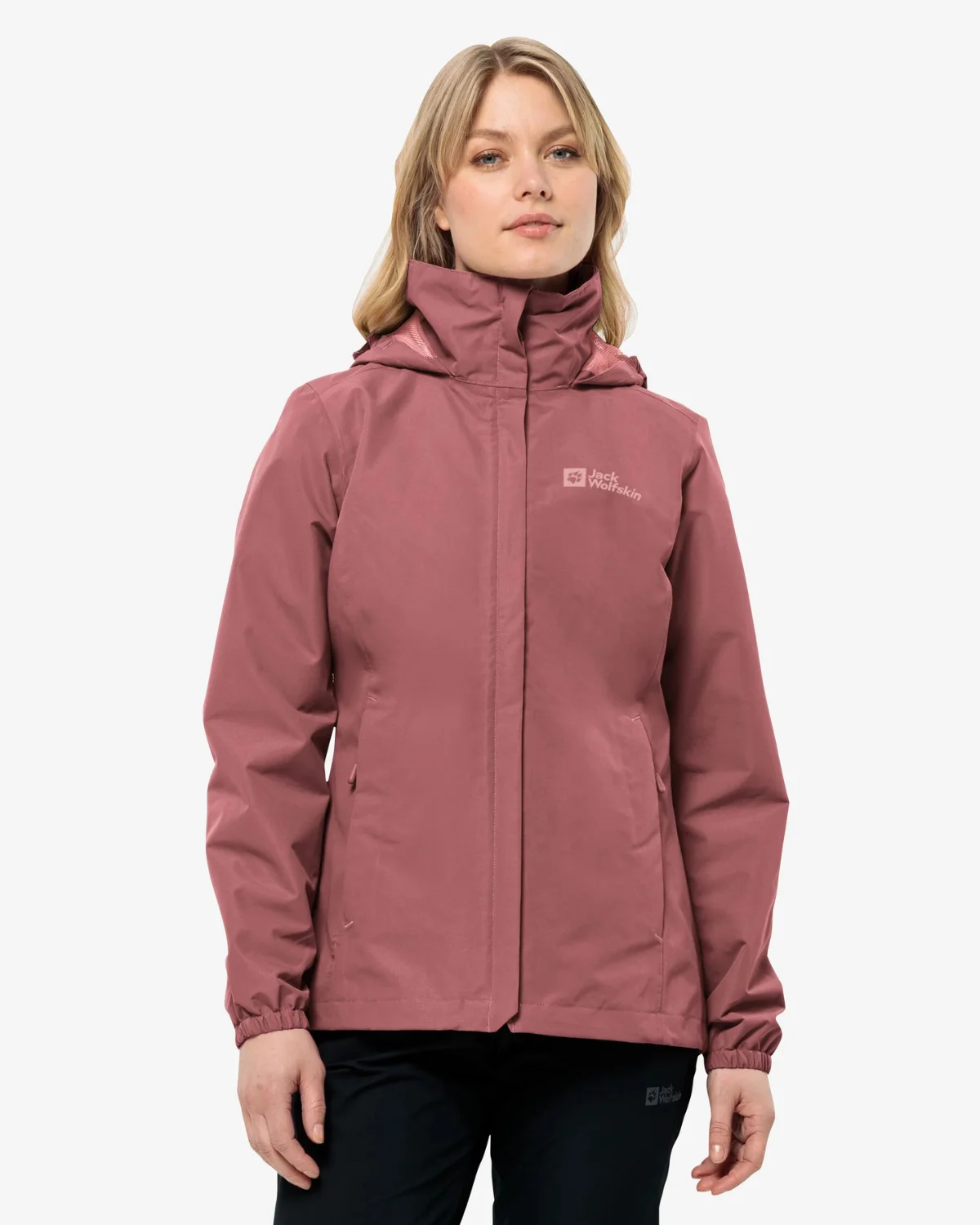 Jack Wolfskin Stormy Point PFAS-free rain jacket for casual everyday rain protection.
