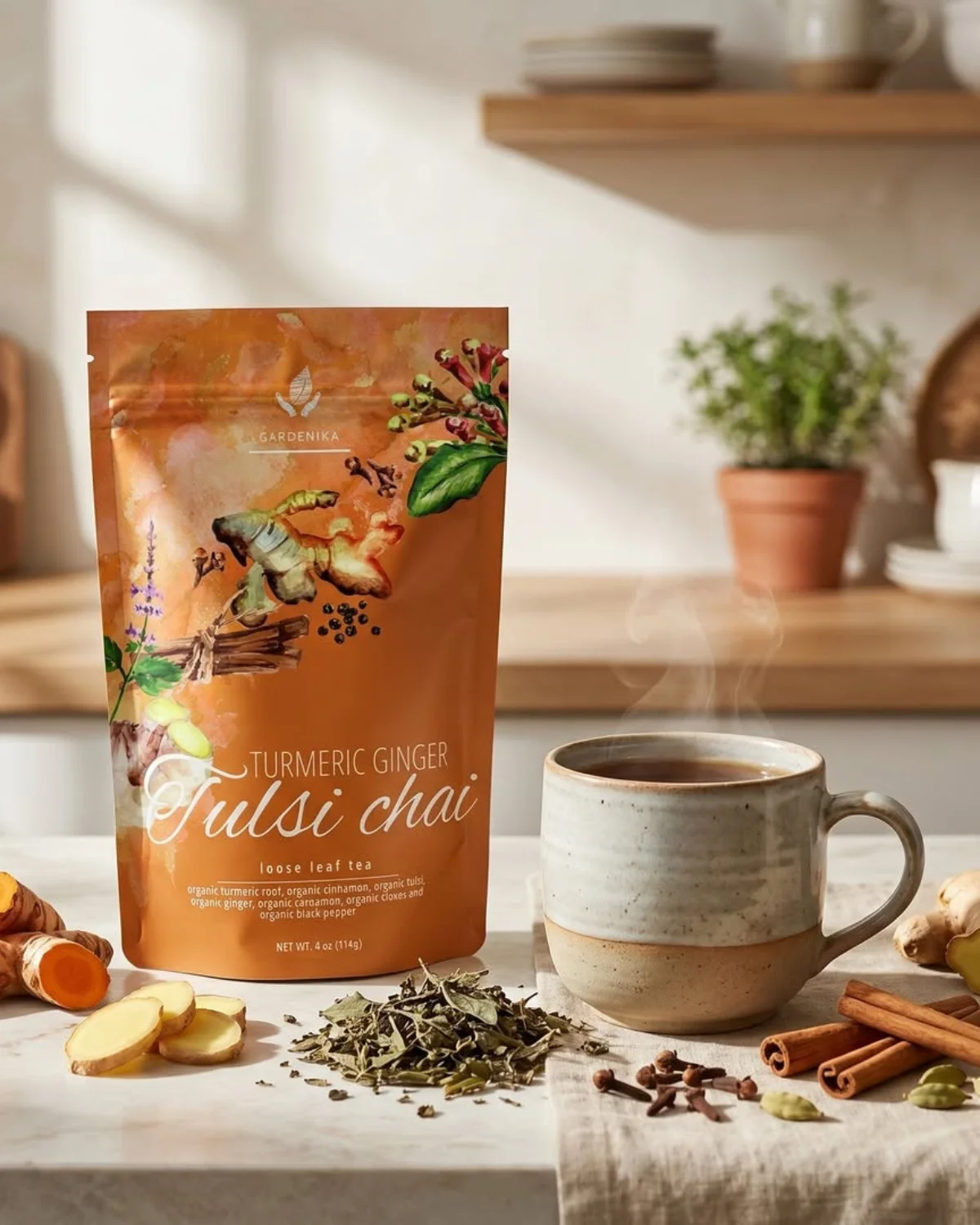 Gardenika organic loose-leaf herbal teas made with USDA Organic ingredients and third-party laboratory testing.