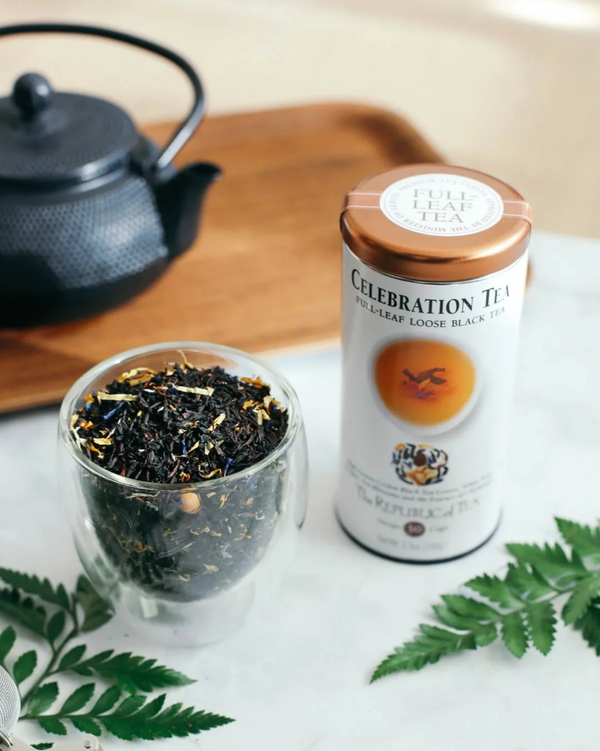 The Republic of Tea premium loose-leaf and tea bag collection featuring organic and regenerative tea options.